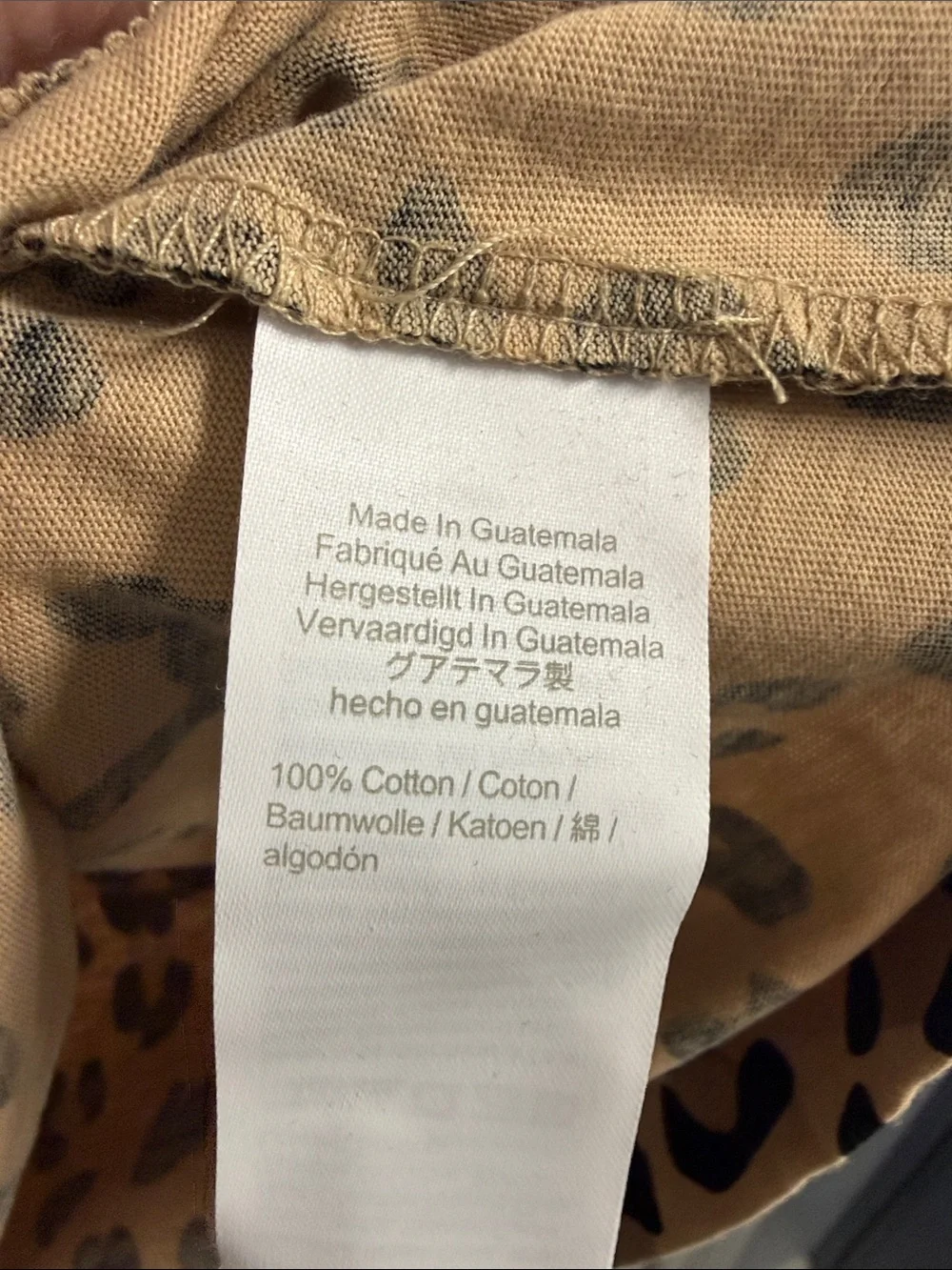 J Crew Leopard Print Short Sleeve Tee - Beige/Black Relaxed Fit